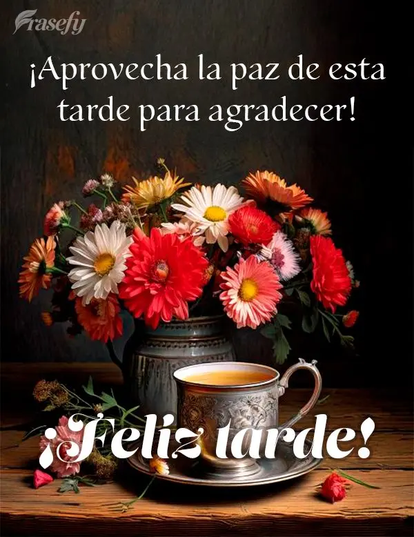 ¡Aprovecha la paz de esta tarde para agradecer! ¡Feliz tarde!