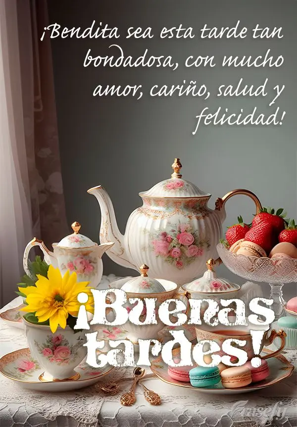 ¡Bendita sea esta tarde tan bondadosa, con mucho amor, cariño, salud y felicidad! ¡Buenas tardes!