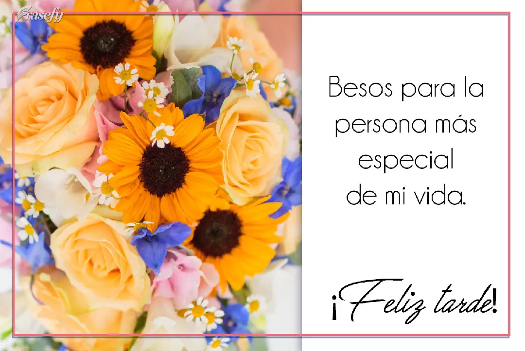 Besos para la persona más especial de mi vida. ¡Feliz tarde!