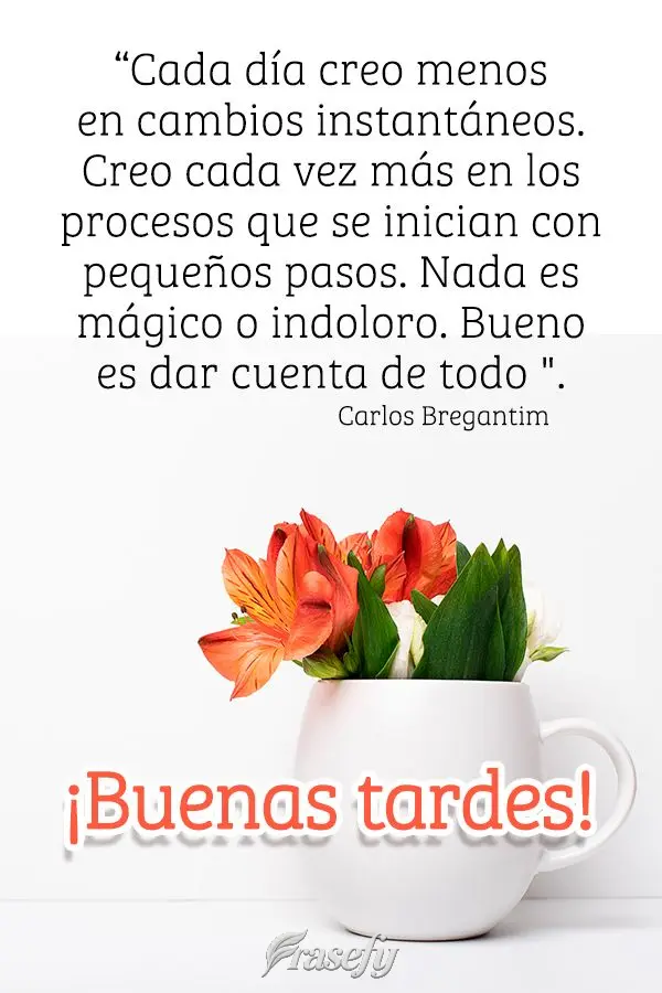 “Cada día creo menos en cambios instantáneos. Creo cada vez más en los procesos que se inician con pequeños pasos. Nada es mágico o indoloro. Buen...