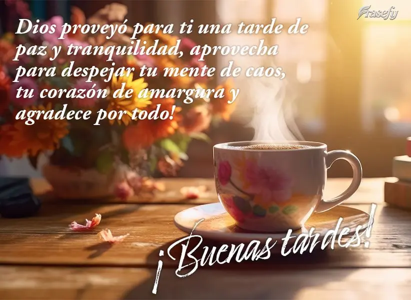 Dios proveyó para ti una tarde de paz y tranquilidad, aprovecha para despejar tu mente de caos, tu corazón de amargura y agradece por todo! ¡Buenas ta...