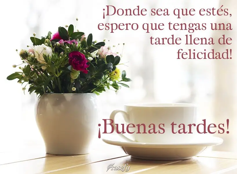 ¡Donde sea que estés, espero que tengas una tarde llena de felicidad! ¡Buenas tardes!