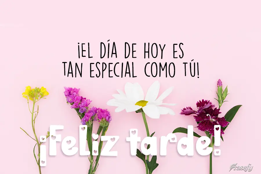 ¡El día de hoy es tan especial como tú! ¡Feliz tarde!
