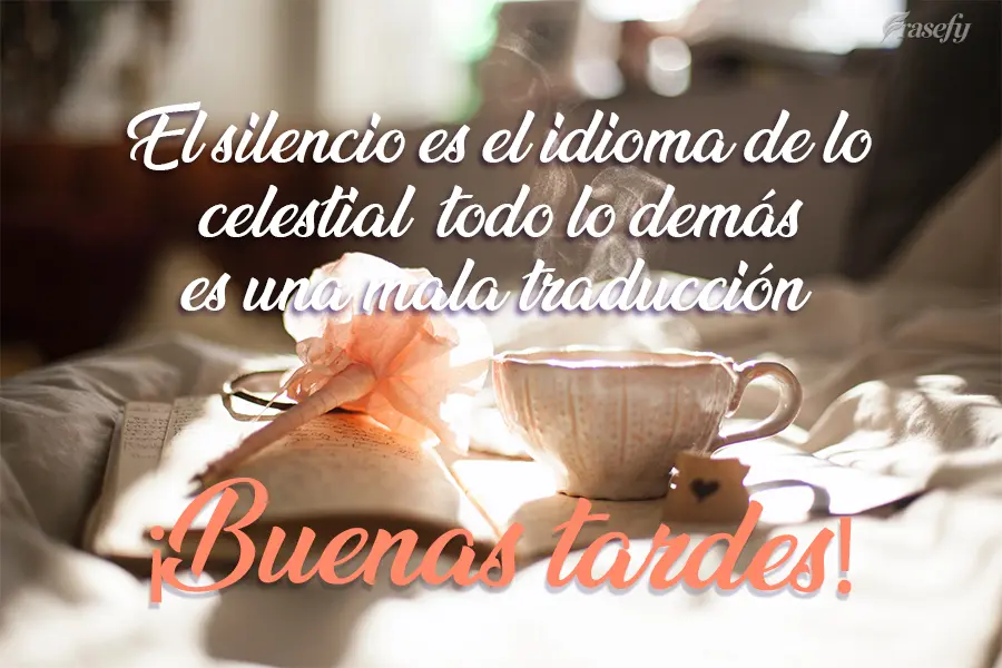 El silencio es el idioma de lo celestial, todo lo demás es una mala traducción. ¡Buenas tardes!