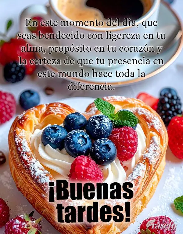En este momento del día, que seas bendecido con ligereza en tu alma, propósito en tu corazón y la certeza de que tu presencia en este mundo hace toda ...