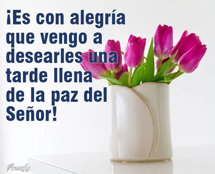 ¡Es con alegría que vengo a desearles una tarde llena de la paz del Señor!
