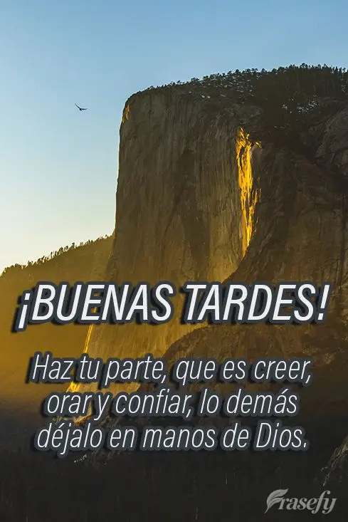 Haz tu parte, que es creer, orar y confiar, lo demás déjalo en manos de Dios. ¡Buenas tardes!