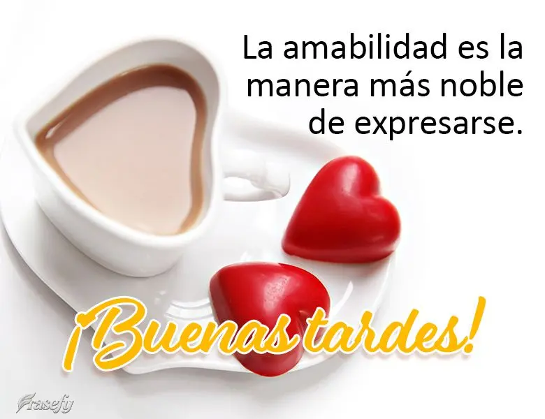 La amabilidad es la manera más noble de expresarse. ¡Buenas tardes!