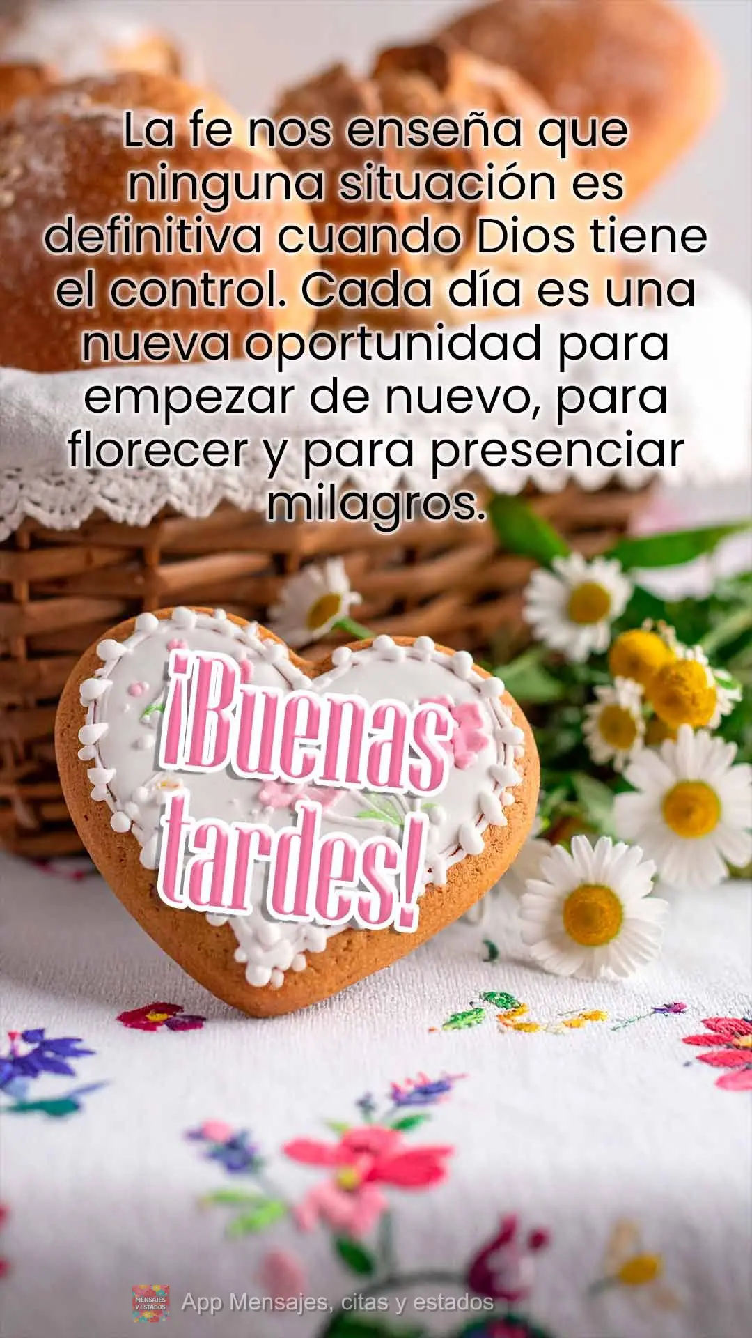 La fe nos enseña que ninguna situación es definitiva cuando Dios tiene el control. Cada día es una nueva oportunidad para empezar de nuevo, para flore...