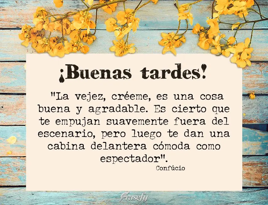 “La vejez, créeme, es una cosa buena y agradable. Es cierto que te empujan suavemente fuera del escenario, pero luego te dan una cabina delantera cóm...