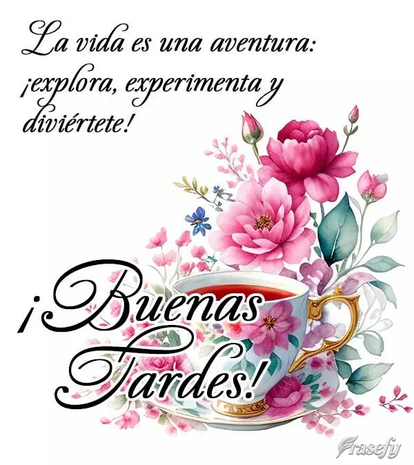 La vida es una aventura: ¡explora, experimenta y diviértete! ¡Buenas tardes!