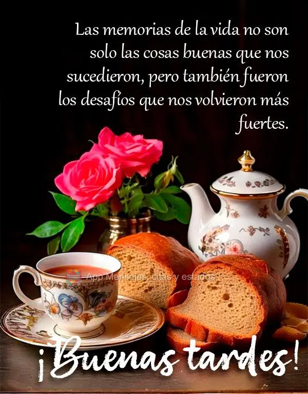 Las memorias de la vida no son solo las cosas buenas que nos sucedieron, pero también fueron los desafíos que nos volvieron más fuertes. ¡Buenas tard...