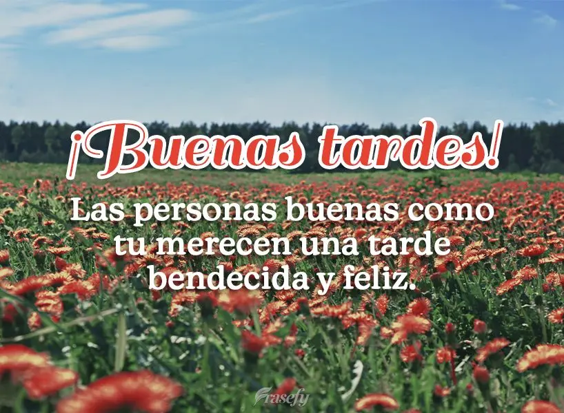 Las personas buenas como tu merecen una tarde bendecida y feliz.  ¡Buenas tardes!