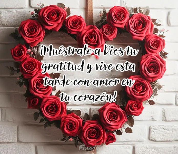 ¡Muéstrale a Dios tu gratitud y vive esta tarde con amor en tu corazón!