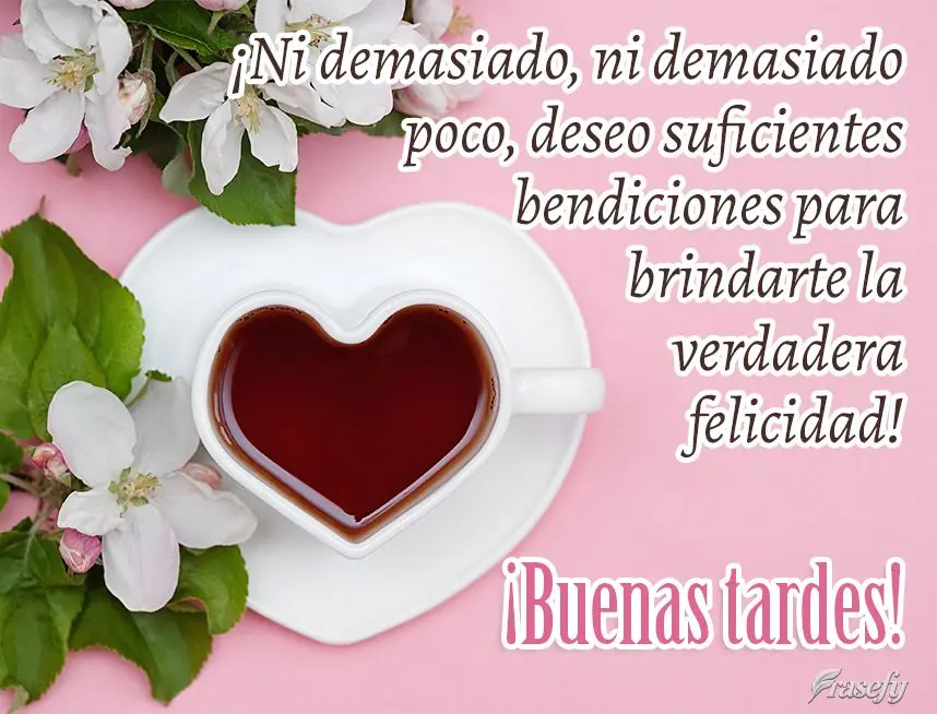 ¡Ni demasiado, ni demasiado poco, deseo suficientes bendiciones para brindarte la verdadera felicidad! ¡Buenas tardes!