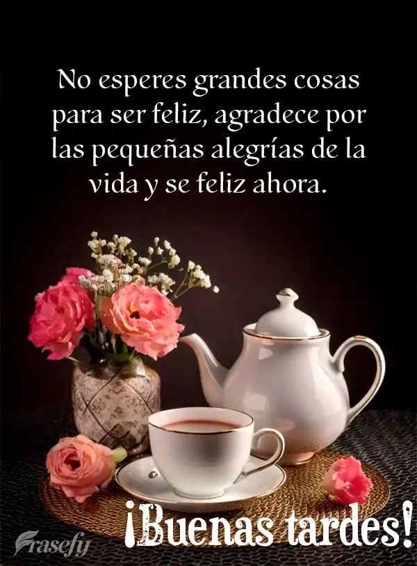 No esperes grandes cosas para ser feliz, agradece por las pequeñas alegrías de la vida y se feliz ahora. ¡Buenas tardes!