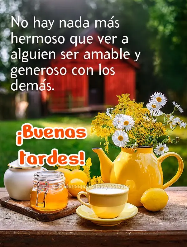 No hay nada más hermoso que ver a alguien ser amable y generoso con los demás. ¡Buenas tardes!