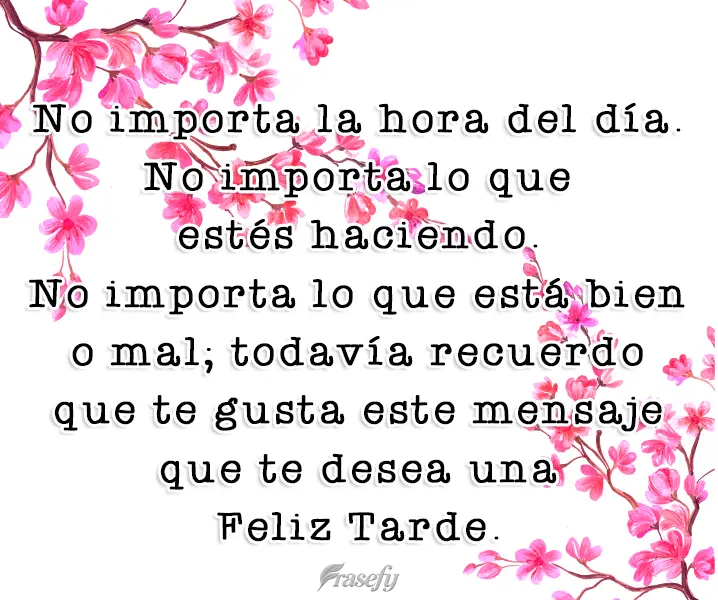 No importa la hora del día. No importa lo que estés haciendo. No importa lo que está bien o mal; todavía recuerdo que te gusta este mensaje que te de...