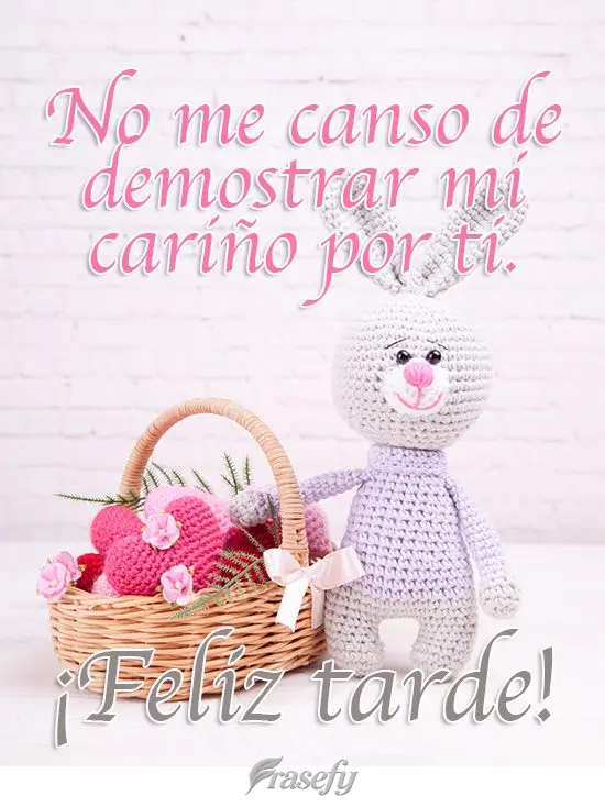 No me canso de demostrar mi cariño por ti. ¡Feliz tarde!