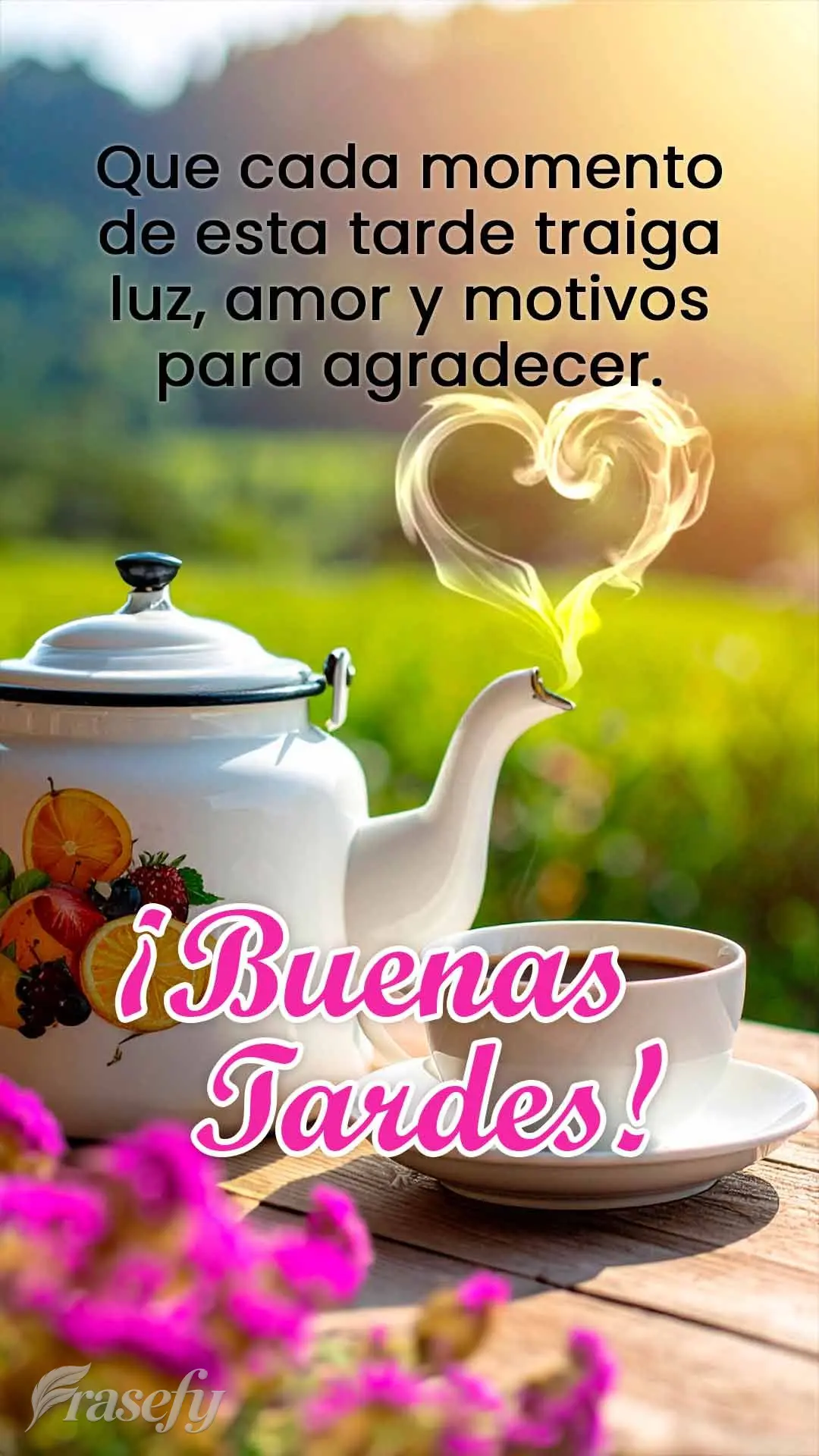 Que cada momento de esta tarde traiga luz, amor y motivos para agradecer. ¡Buenas tardes!