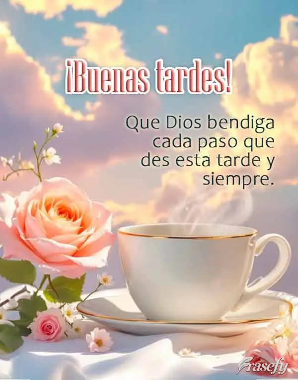 Que Dios bendiga cada paso que des esta tarde y siempre. ¡Buenas tardes!