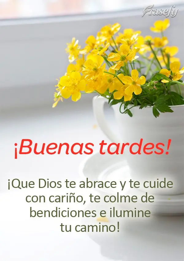 ¡Que Dios te abrace y te cuide con cariño, te colme de bendiciones e ilumine tu camino! ¡Buenas tardes!