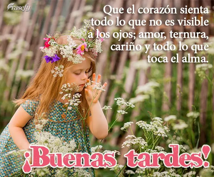 Que el corazón sienta todo lo que no es visible a los ojos; amor, ternura, cariño y todo lo que toca el alma. ¡Buenas tardes!