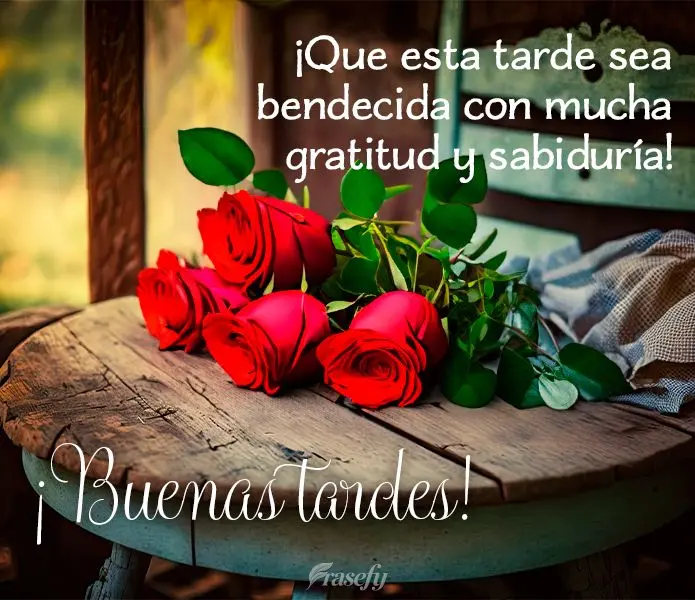 ¡Que esta tarde sea bendecida con mucha gratitud y sabiduría! ¡Buenas tardes!