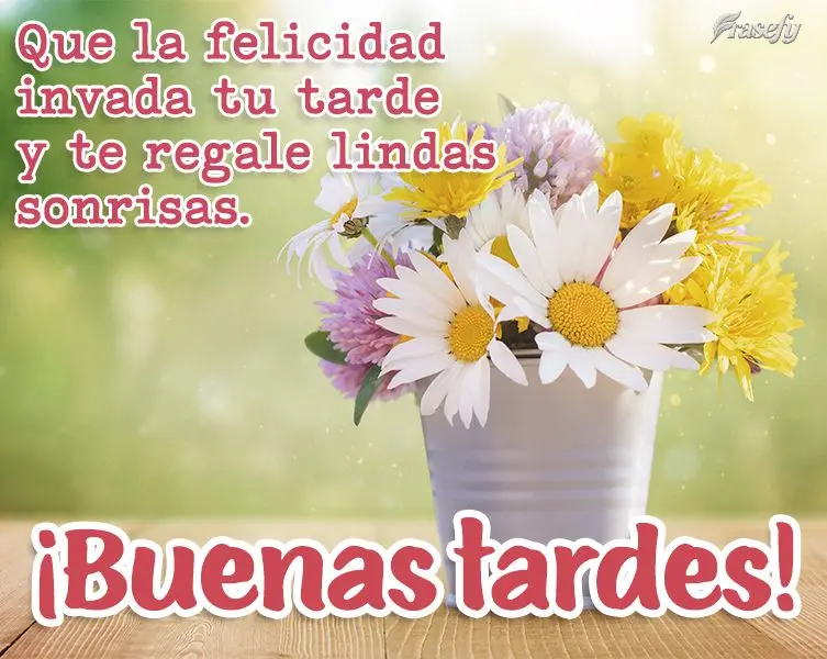 Que la felicidad invada tu tarde y te regale lindas sonrisas. ¡Buenas tardes!