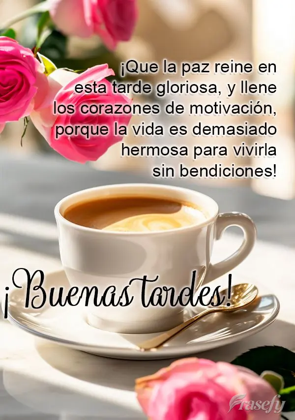 ¡Que la paz reine en esta tarde gloriosa, y llene los corazones de motivación, porque la vida es demasiado hermosa para vivirla sin bendiciones! ¡Buen...