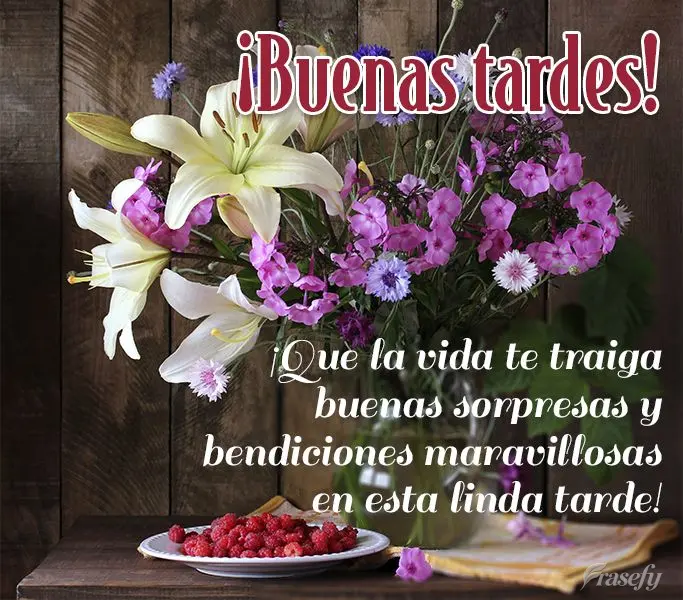 ¡Que la vida te traiga buenas sorpresas y bendiciones maravillosas en esta linda tarde! ¡Buenas tardes!