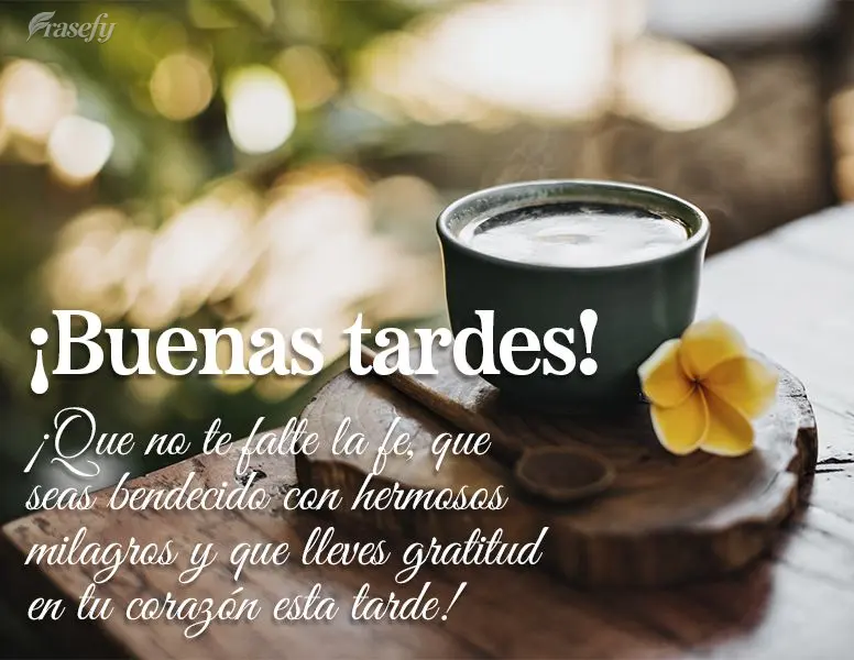 ¡Que no te falte la fe, que seas bendecido con hermosos milagros y que lleves gratitud en tu corazón esta tarde! ¡Buenas tardes!