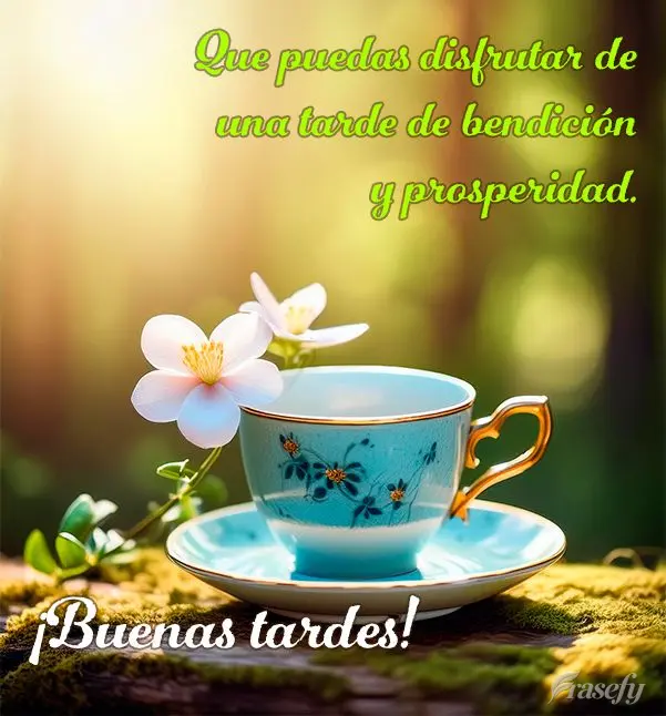 Que puedas disfrutar de una tarde de bendición y prosperidad. ¡Buenas tardes!