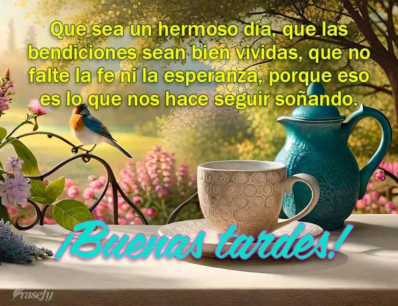 Que sea un hermoso día, que las bendiciones sean bien vividas, que no falte la fe ni la esperanza, porque eso es lo que nos hace seguir soñando. ¡Buen...