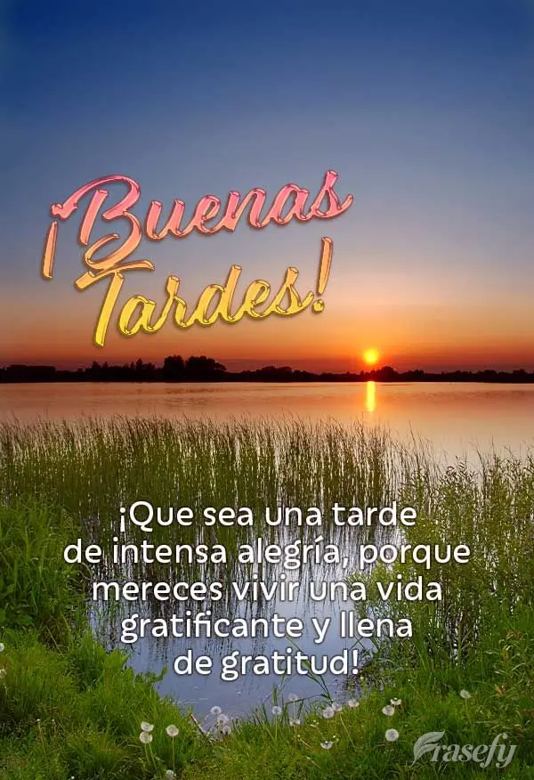 ¡Que sea una tarde de intensa alegría, porque mereces vivir una vida gratificante y llena de gratitud! ¡Buenas tardes!