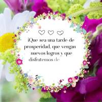 ¡Que sea una tarde de prosperidad, que vengan nuevos logros y que disfrutemos de las bendiciones de Dios! ¡Buenas tardes!