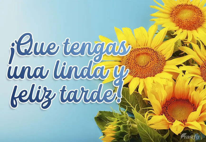 ¡Que tengas una linda y feliz tarde!
