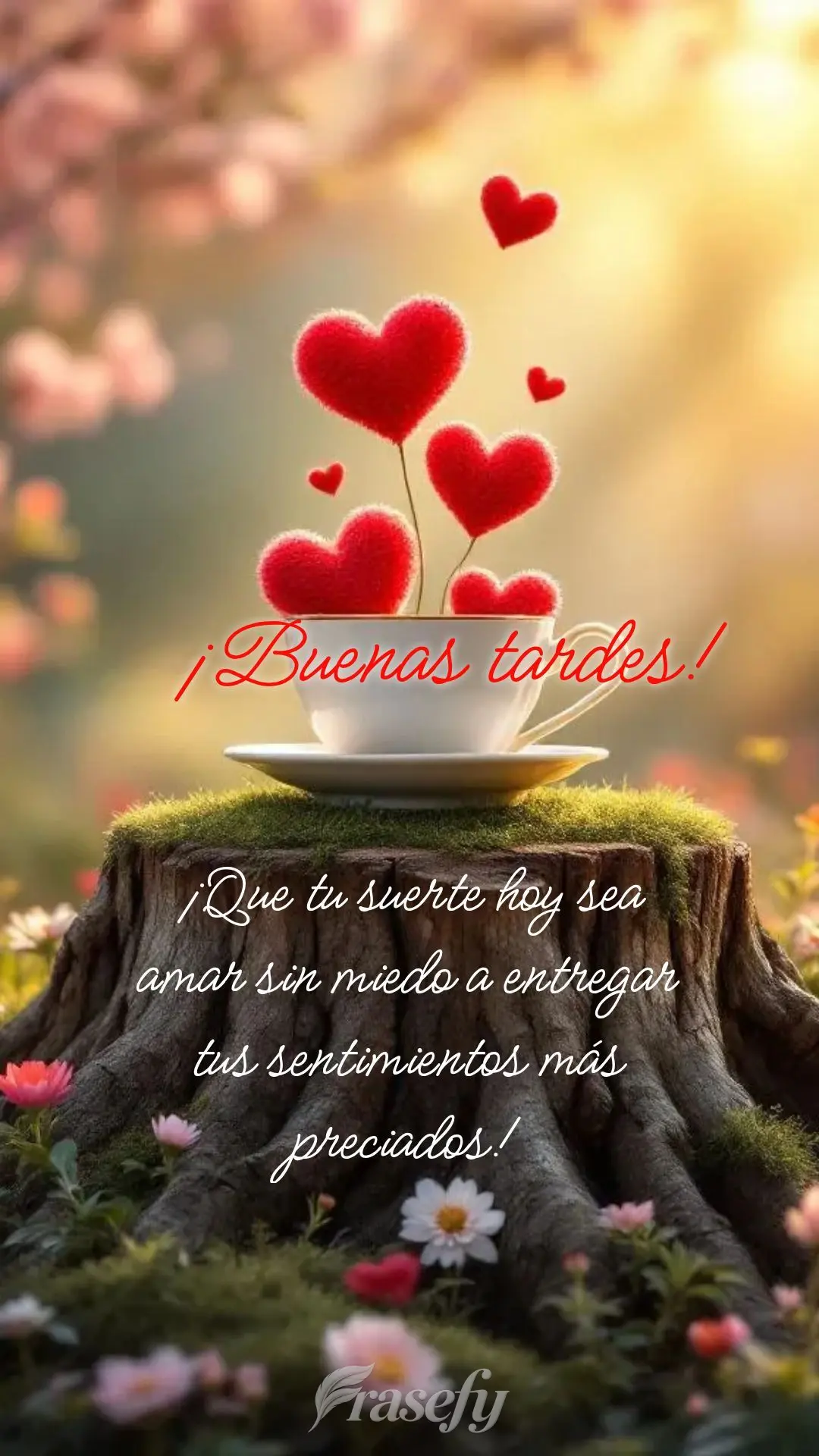¡Que tu suerte hoy sea amar sin miedo a entregar tus sentimientos más preciados! ¡Buenas tardes!