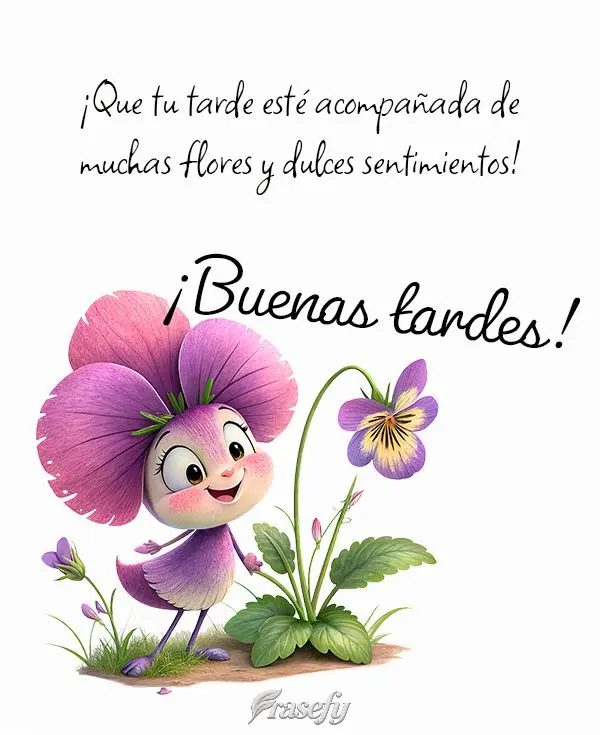 ¡Que tu tarde esté acompañada de muchas flores y dulces sentimientos! ¡Buenas tardes!