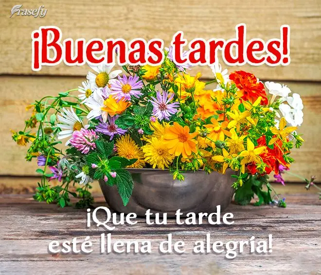 ¡Que tu tarde esté llena de alegría! ¡Buenas tardes!