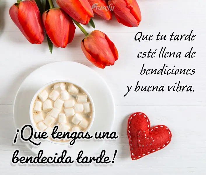 Que tu tarde esté llena de bendiciones y buena vibra. ¡Que tengas una bendecida tarde!