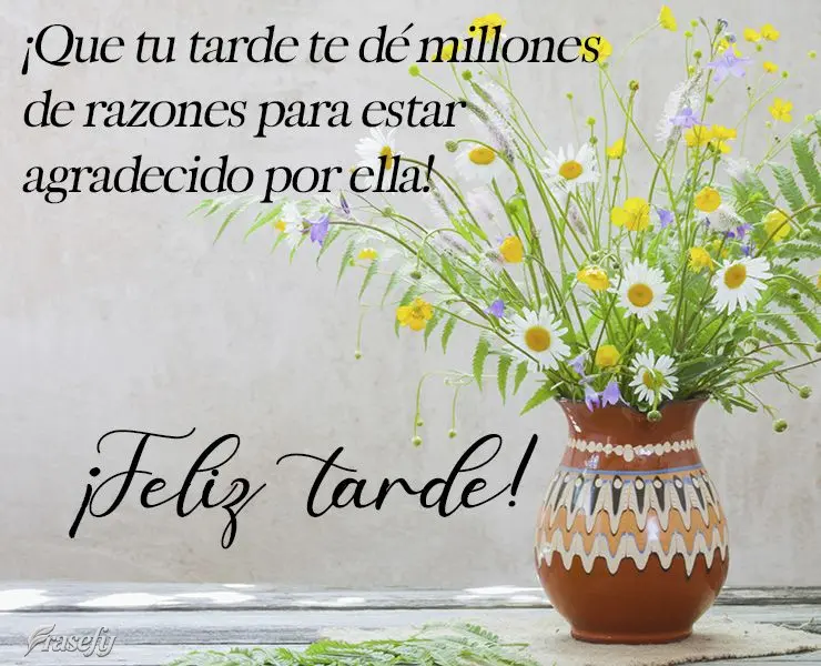 ¡Que tu tarde te dé millones de razones para estar agradecido por ella! ¡Feliz tarde!