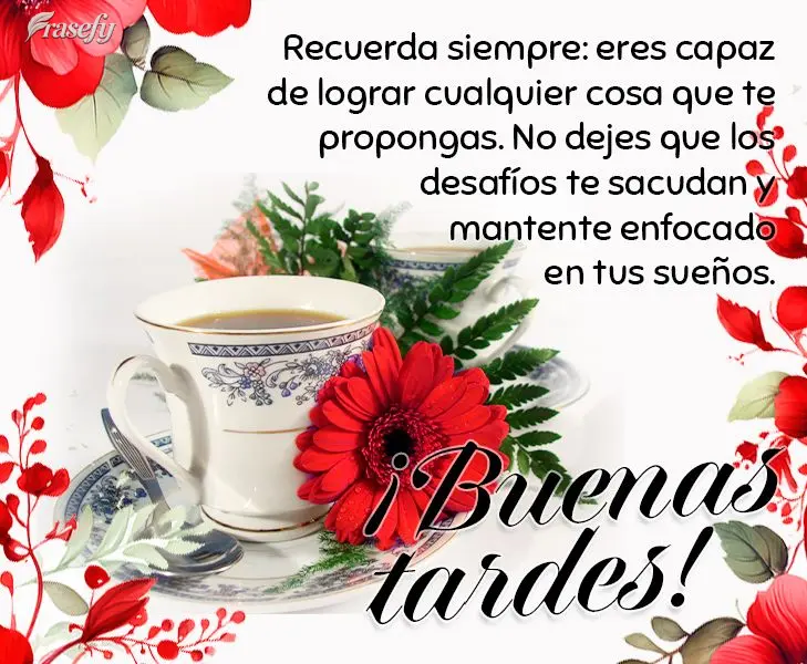 Recuerda siempre: eres capaz de lograr cualquier cosa que te propongas. No dejes que los desafíos te sacudan y mantente enfocado en tus sueños. ¡Buena...