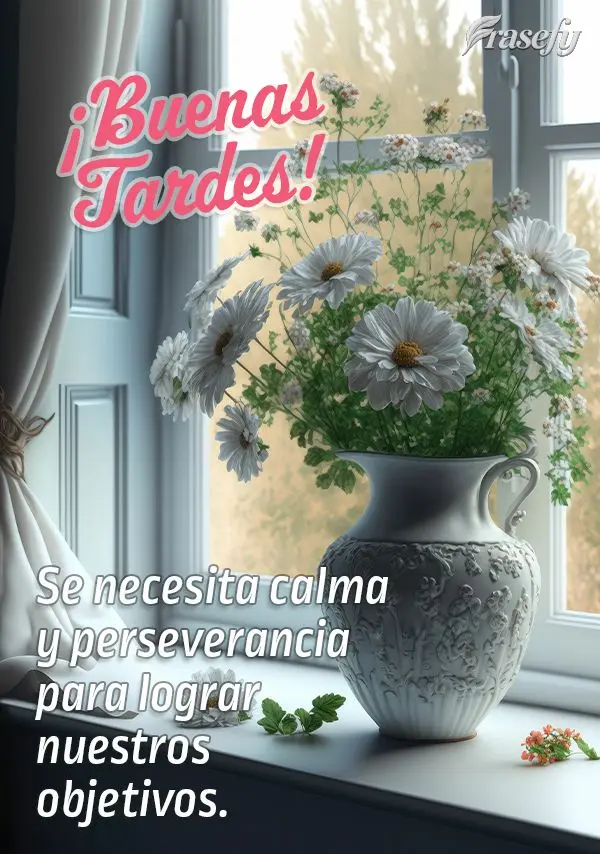 Se necesita calma y perseverancia para lograr nuestros objetivos. ¡Buenas tardes!
