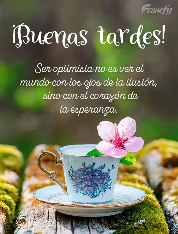 Ser optimista no es ver el mundo con los ojos de la ilusión, sino con el corazón de la esperanza. ¡Buenas tardes!