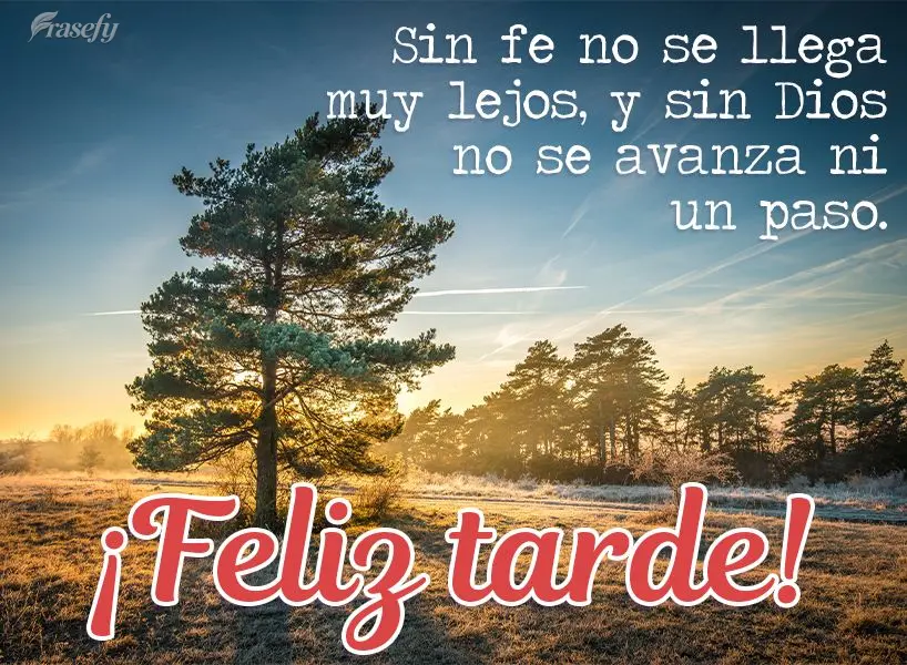 Sin fe no se llega muy lejos, y sin Dios no se avanza ni un paso. ¡Feliz tarde!
