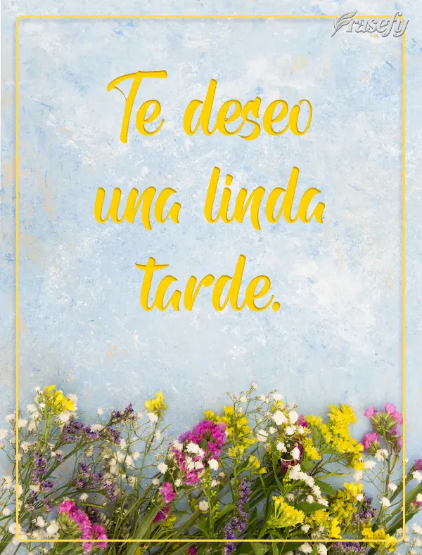 Te deseo una linda tarde.