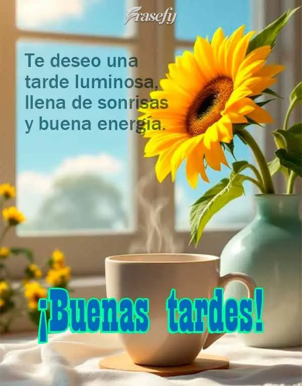 Te deseo una tarde luminosa, llena de sonrisas y buena energía. ¡Buenas tardes!