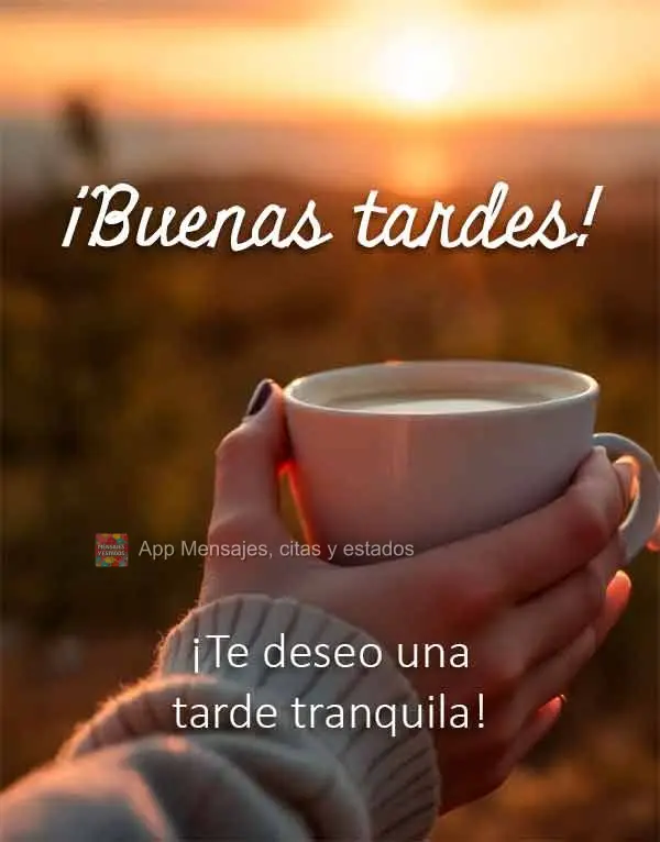 ¡Te deseo una tarde tranquila! ¡Buenas tardes!