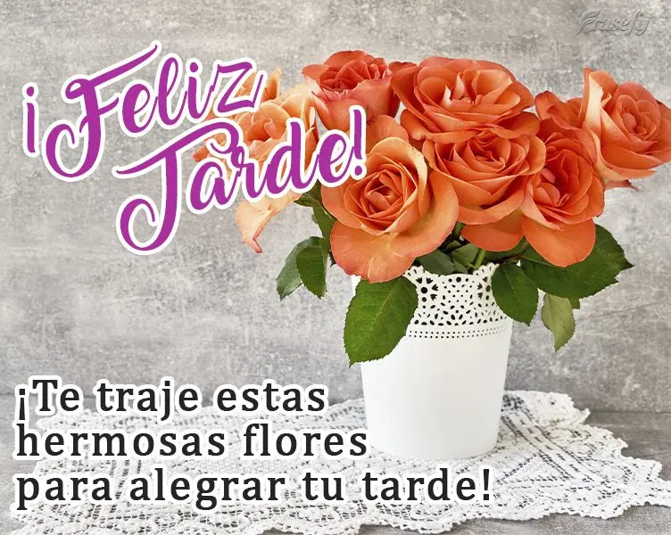 ¡Te traje estas hermosas flores para alegrar tu tarde! ¡Feliz tarde!